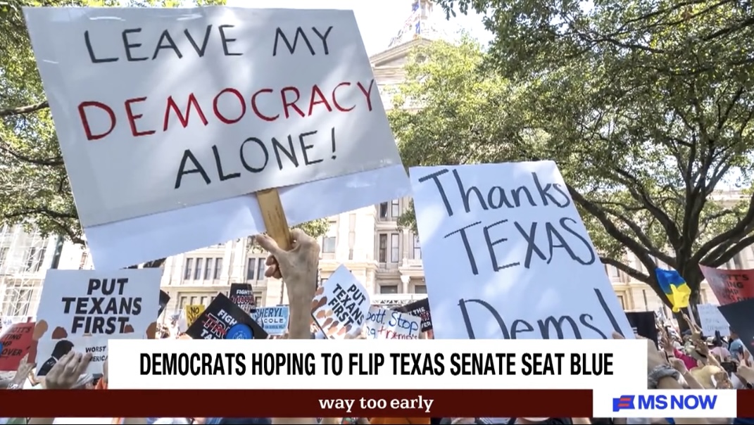 Way Too Early frame from a report on the Texas Senate race